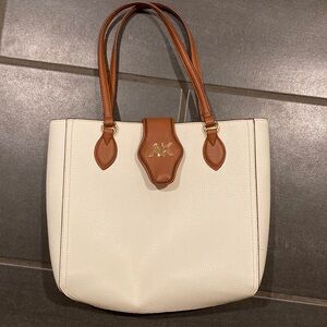 Anne Klein Cream and Tan Tote Bag